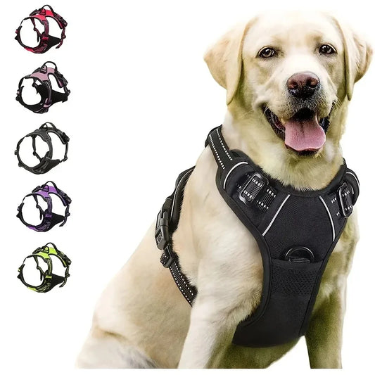 No-Pull Dog Harness Set with Collar & Leash – Soft, Adjustable & Escape-Proof