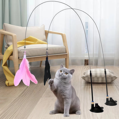 Cat Teaser Pole with Feather Bell | Interactive Cat Toy