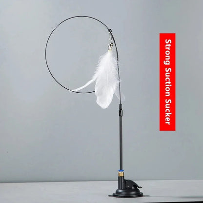 Cat Teaser Pole with Feather Bell | Interactive Cat Toy