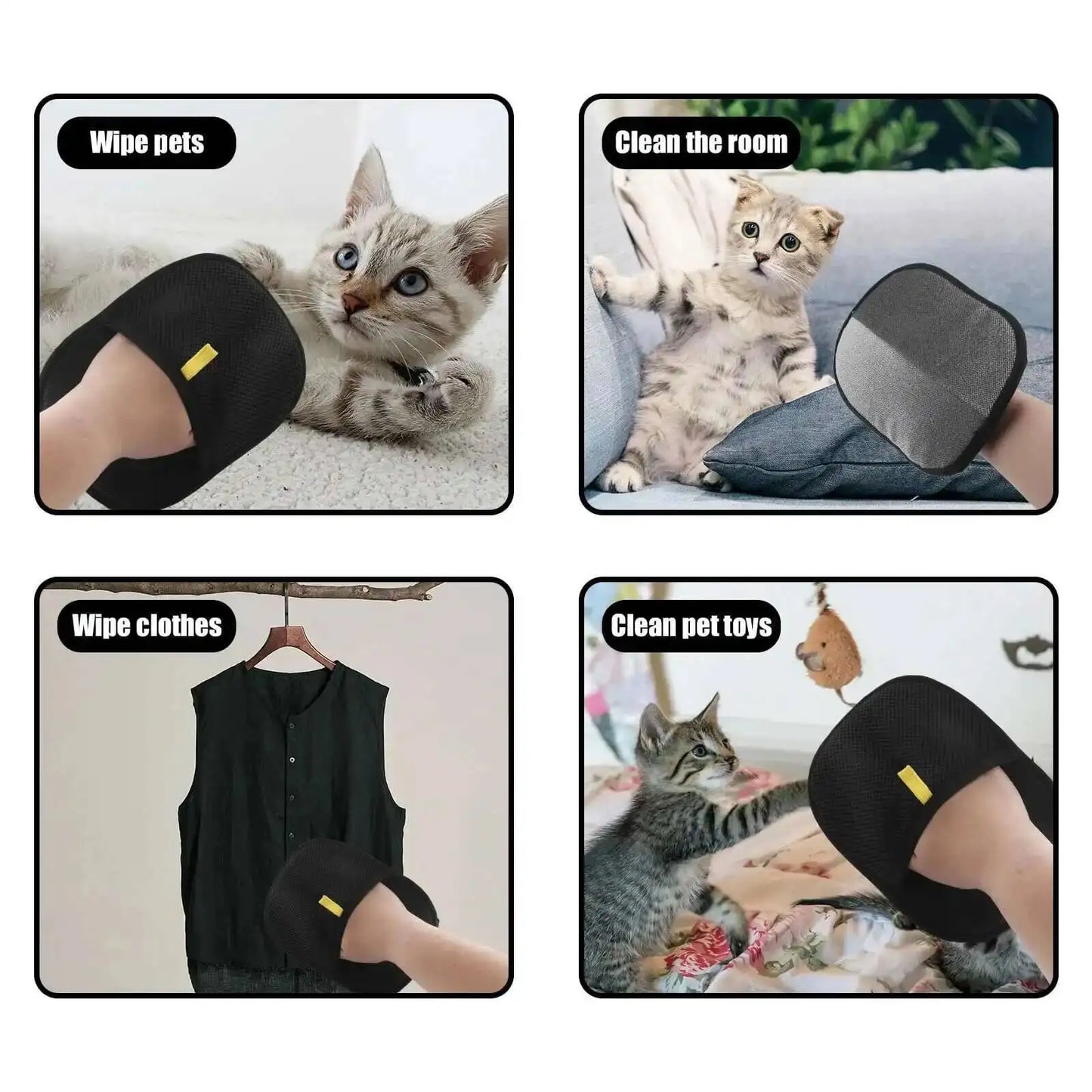 Pet Hair Removal Gloves – Reusable Static & Double-Sided Grooming Gloves