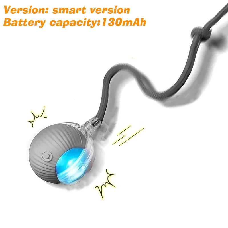 🐾 Smart Rolling Dog Ball Toy — Automatic Interactive Ball with Sound & Feather Tail