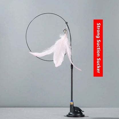 Cat Teaser Pole with Feather Bell | Interactive Cat Toy