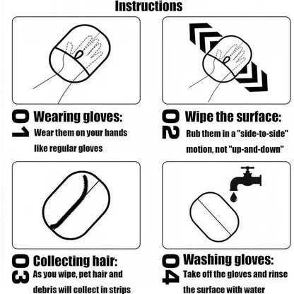 Pet Hair Removal Gloves – Reusable Static & Double-Sided Grooming Gloves