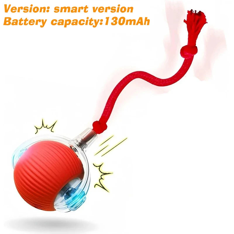 🐾 Smart Rolling Dog Ball Toy — Automatic Interactive Ball with Sound & Feather Tail