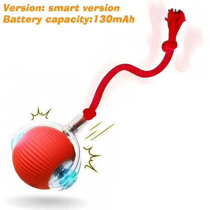 🐾 Smart Rolling Dog Ball Toy — Automatic Interactive Ball with Sound & Feather Tail
