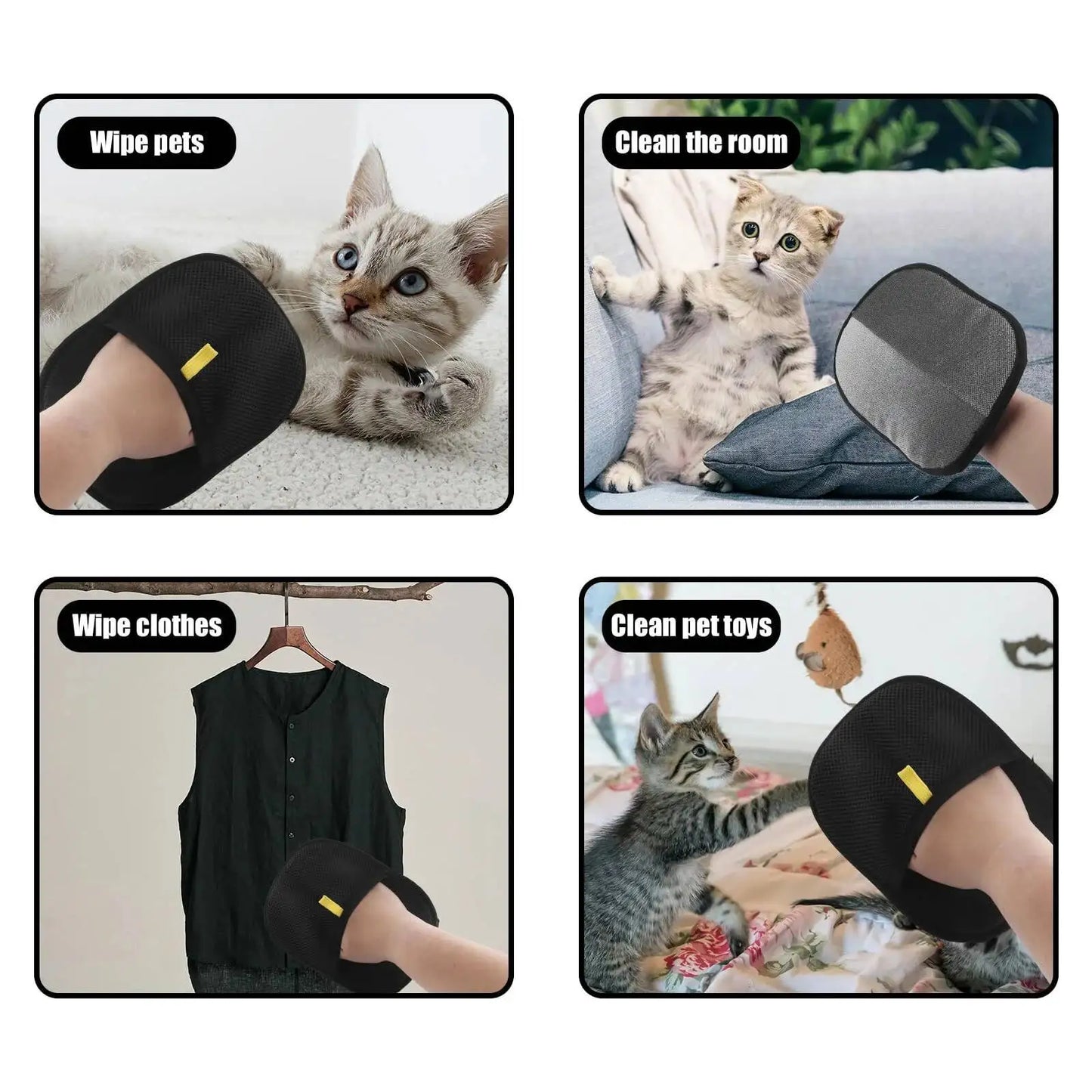 Pet Hair Removal Gloves – Reusable Static & Double-Sided Grooming Gloves