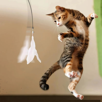 Cat Teaser Pole with Feather Bell | Interactive Cat Toy