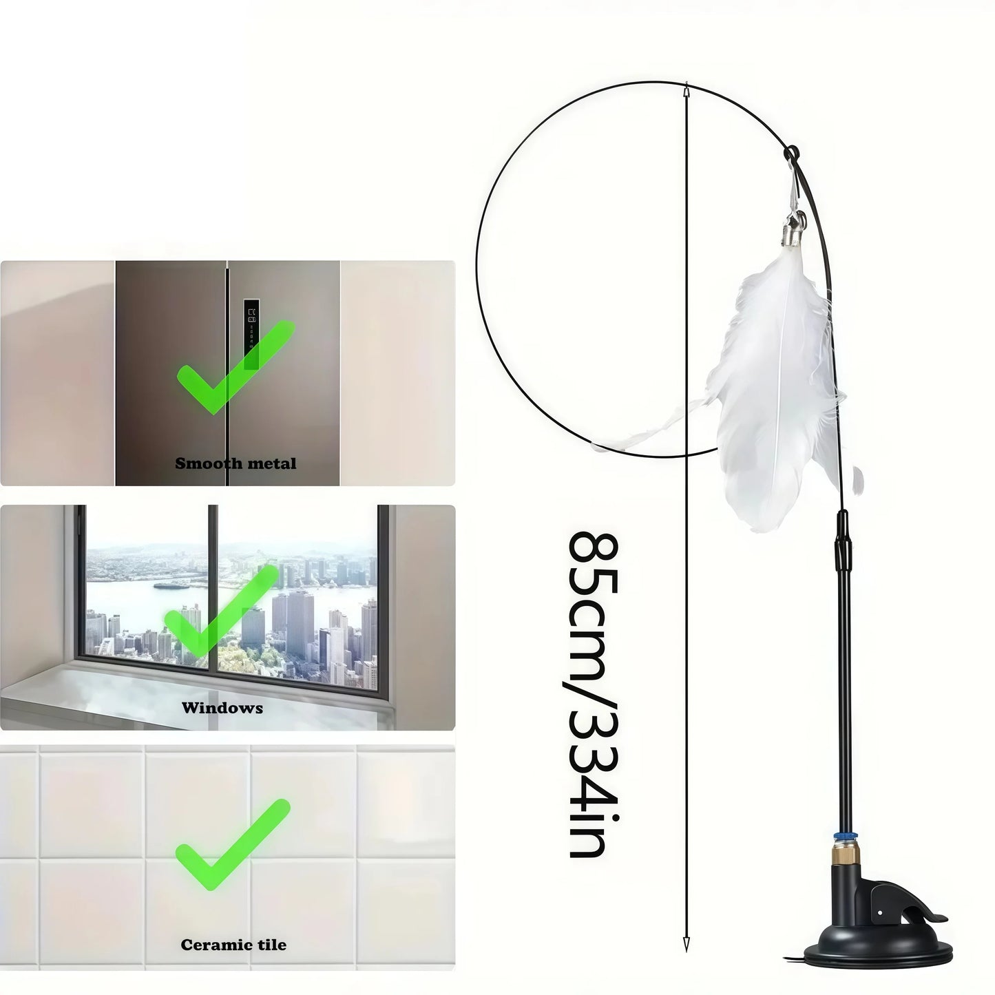 Cat Teaser Pole with Feather Bell | Interactive Cat Toy