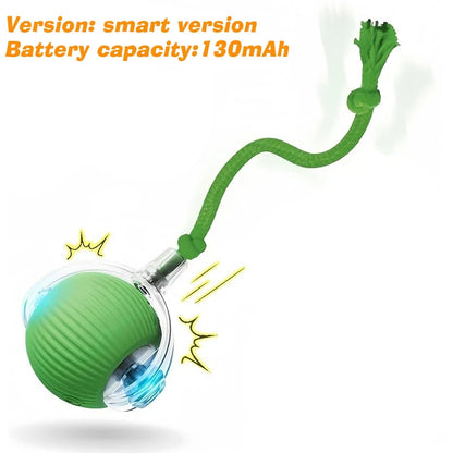 🐾 Smart Rolling Dog Ball Toy — Automatic Interactive Ball with Sound & Feather Tail