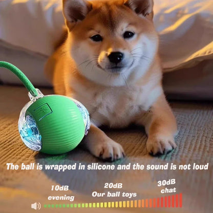 🐾 Smart Rolling Dog Ball Toy — Automatic Interactive Ball with Sound & Feather Tail