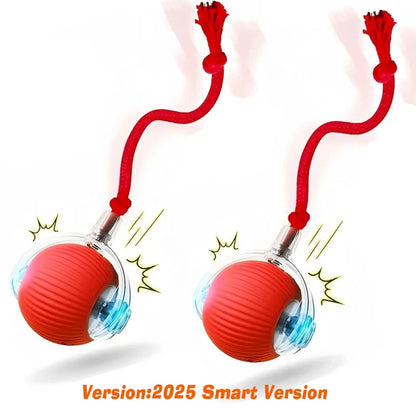 🐾 Smart Rolling Dog Ball Toy — Automatic Interactive Ball with Sound & Feather Tail
