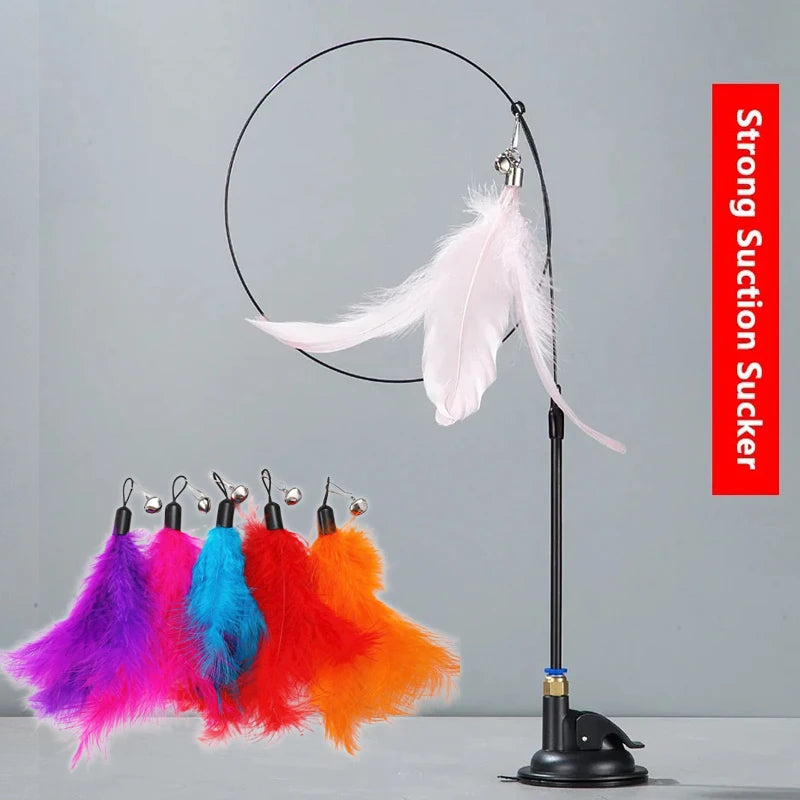 Cat Teaser Pole with Feather Bell | Interactive Cat Toy