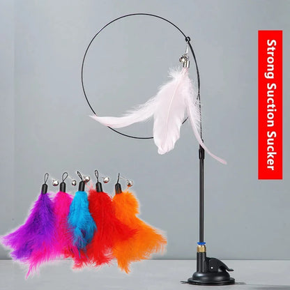 Cat Teaser Pole with Feather Bell | Interactive Cat Toy